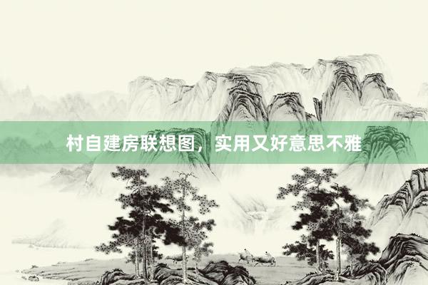 村自建房联想图，实用又好意思不雅