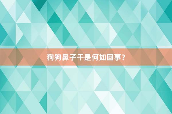 狗狗鼻子干是何如回事？